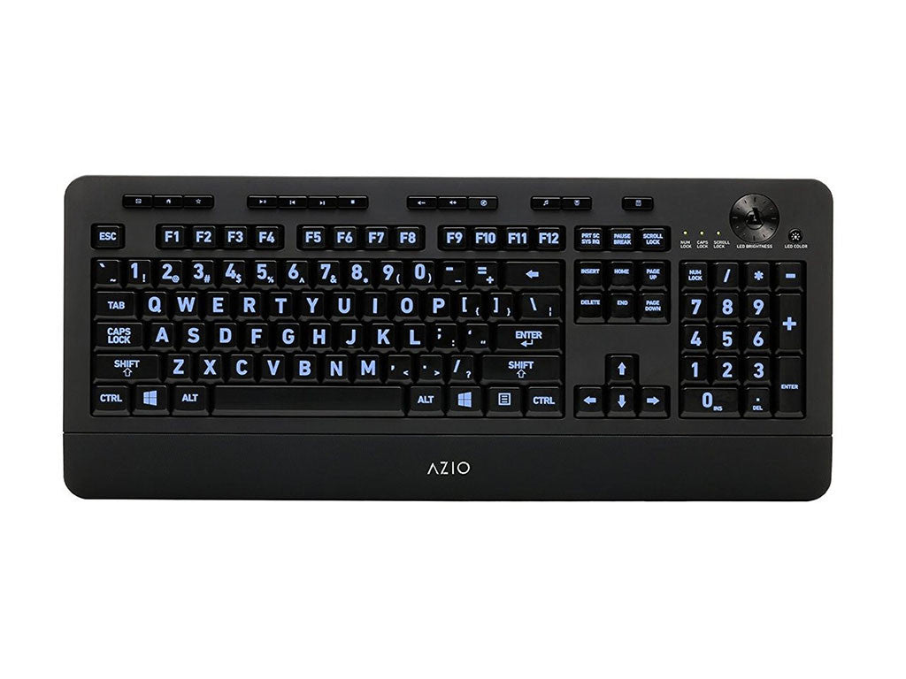 Azio Vision Large Font USB Keyboard KB506 Keyguard