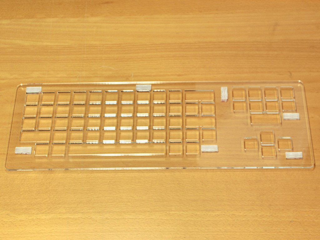 Keyguard for Dura Gadget keyboard with Dual Lock reclosable fasteners