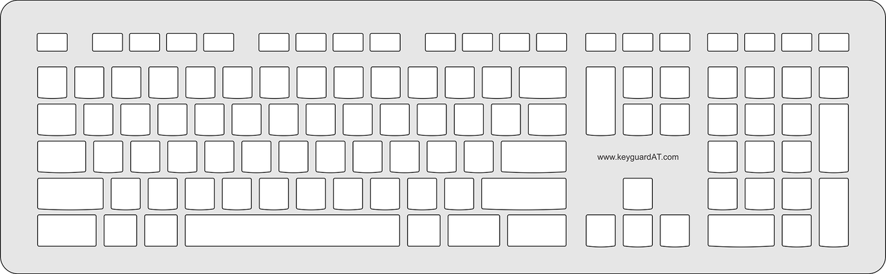 Keyguard for the Logitech K740 Illuminated keyboard.