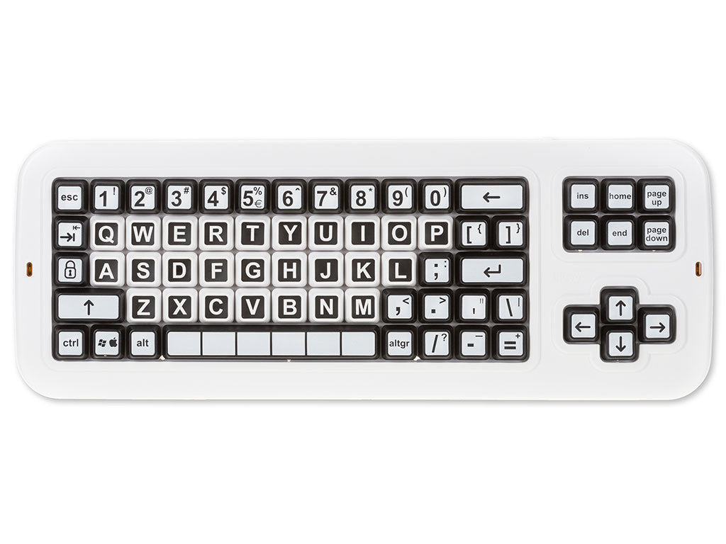 Clevy Contrast Keyboard in high-contrast uppercase