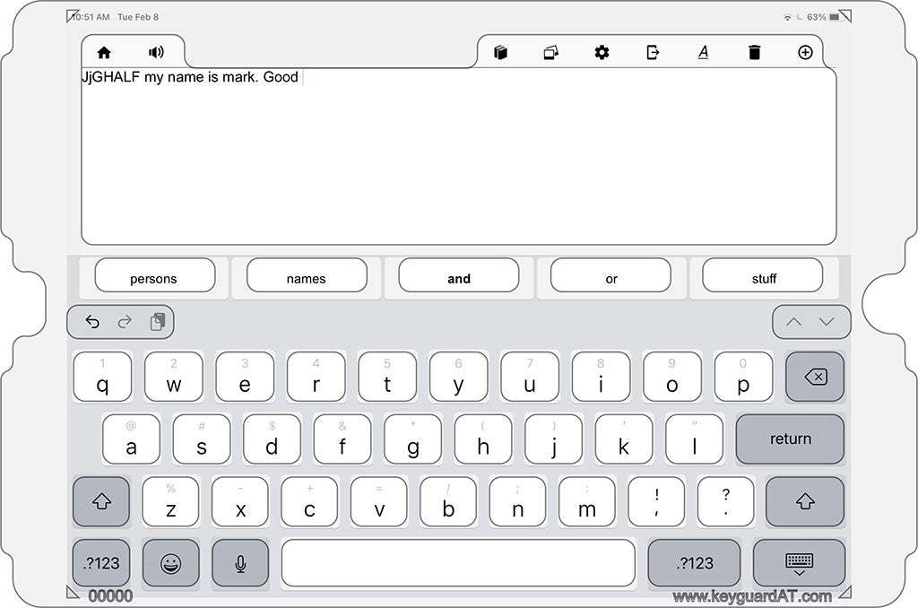 Keyguard for the Co:Writer Keyboard.